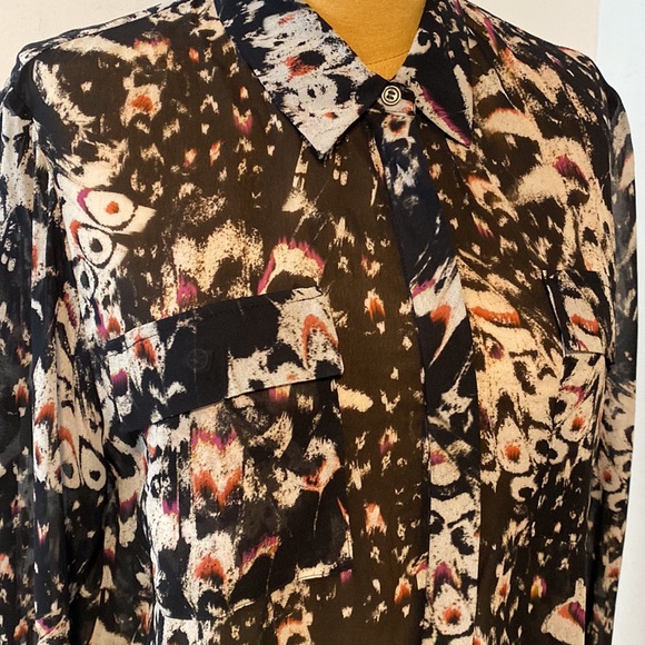 All Saints  Adeliza Wing Shirt in Black Size M - Picture 6 of 7